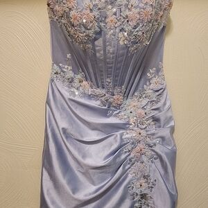 Homecoming, Elegant Lavender Floral Embellished Dress